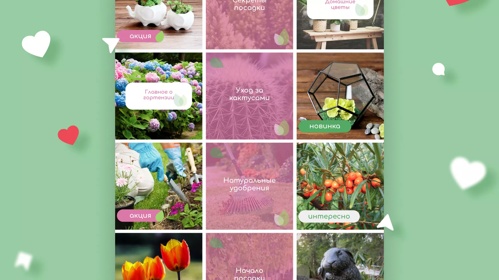 Разработка оформления профиля Instagram для магазина «Floraint» в Агрызе