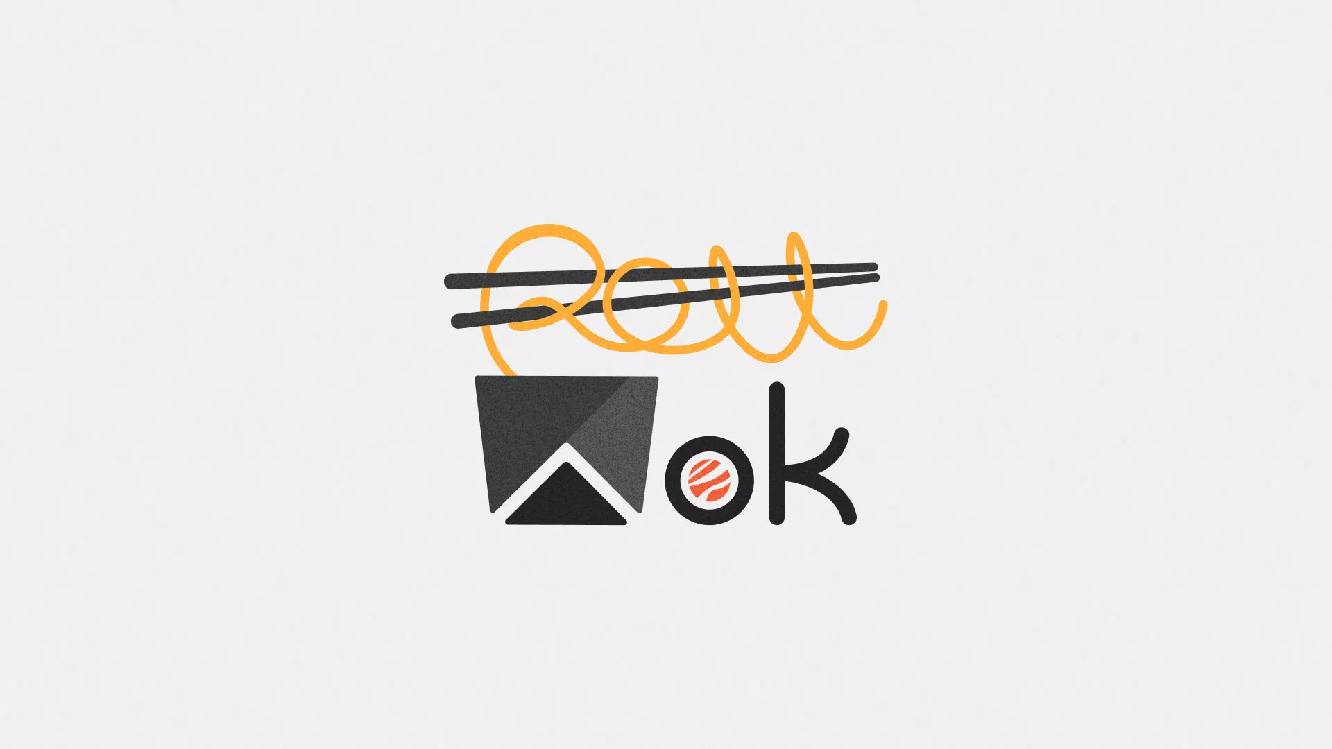 Разработка логотипа суши-бара «Roll Wok Club» в Агрызе